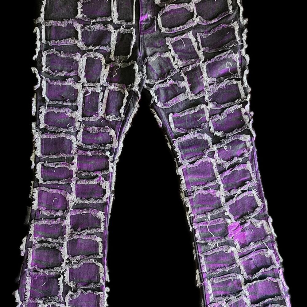 Unbranded Men's Purple and Black Jeans